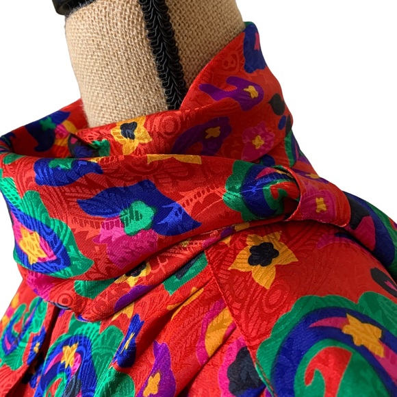 Vintage La Chine Classic Multicolor Blouse Size 6 - Picture 6 of 8